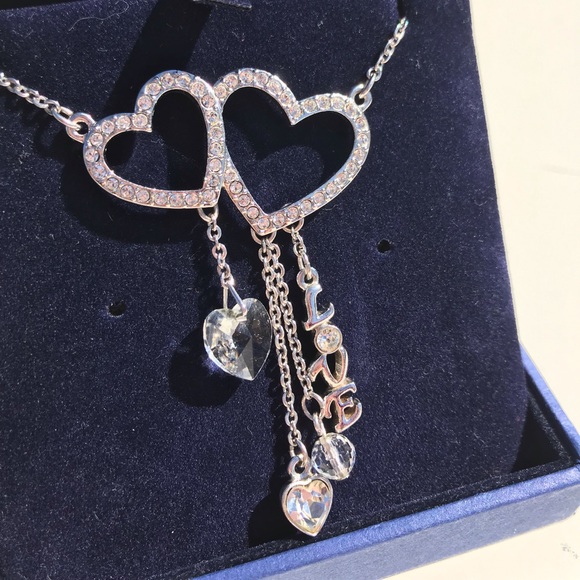 Swarovski Heart Lock Pendant Love Necklace - Picture 6 of 8